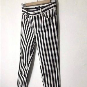MACPHEE TOMORROWLAND STRIPED MENS SKINNY JEANS!